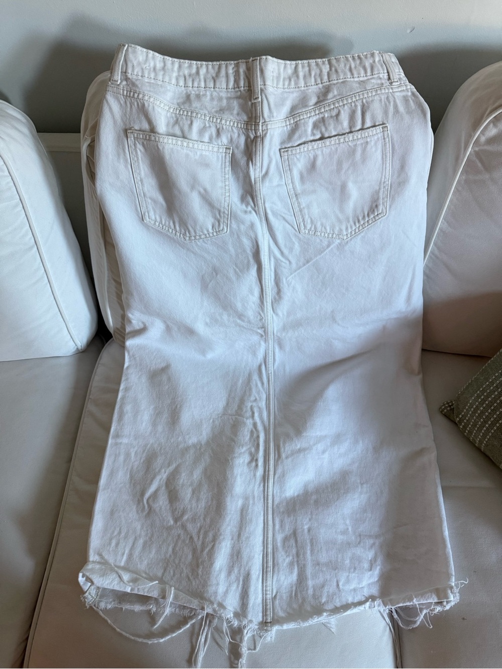 Mango White Denim Skirt
